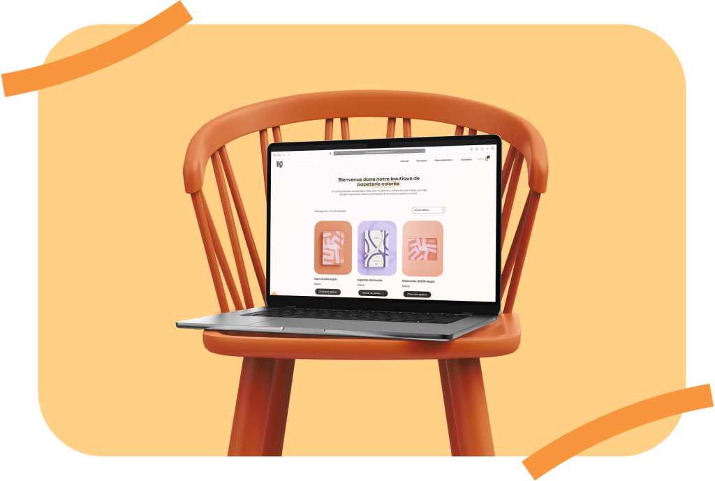 Ordinateur avec le site de la marque bureau 127 affiché