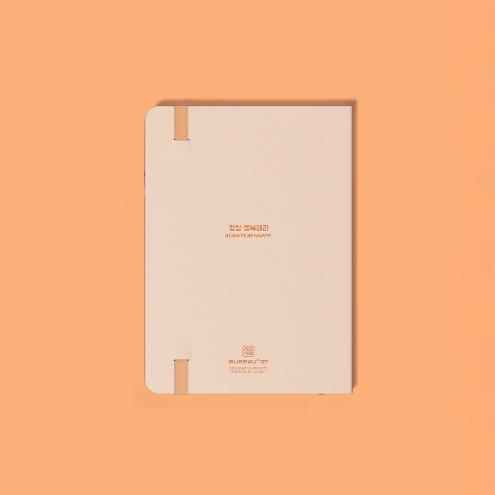 Agenda A5 Klyph Jaune bureau 127 verso vu de haut