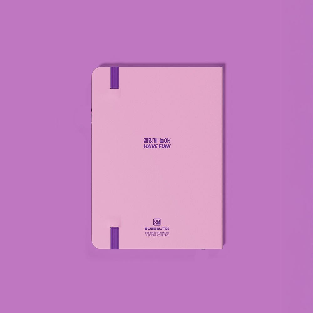 Agenda A5 Klyph violet verso vu de haut bureau 127
