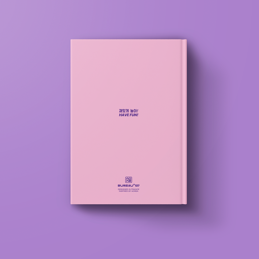 Verso du Carnet A5 Klyph violet et rose de la marque bureau 127
