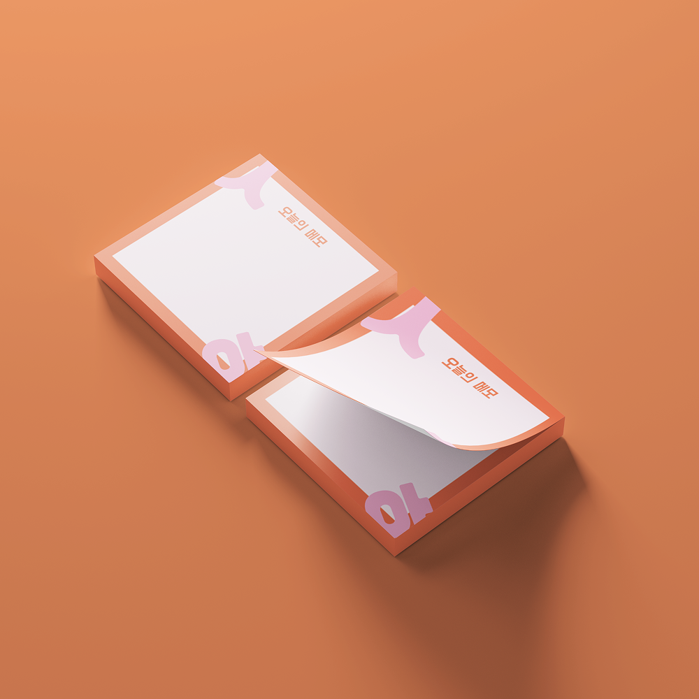 Post-its Klyph Rouge Vu de haut